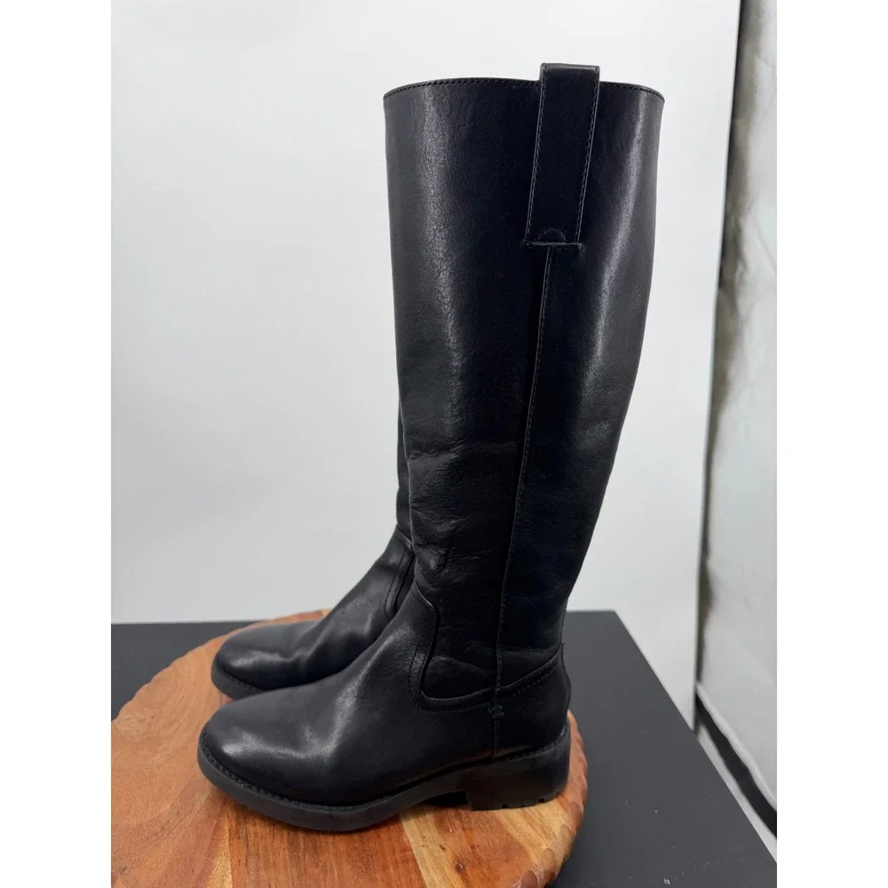 Sofft Samantha III Tall Boot black leather riding boot back zipper Knee High 6